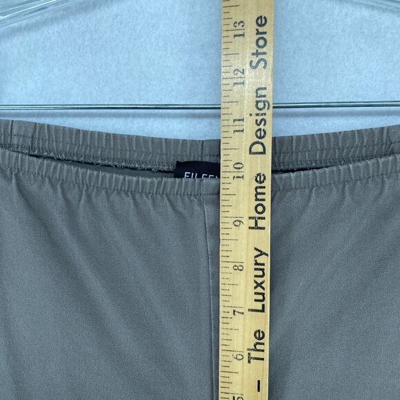EILEEN FISHER Pants S Stretch Organic Cotton Twill Tapered Ankle Side Zip Gray - Picture 12 of 15